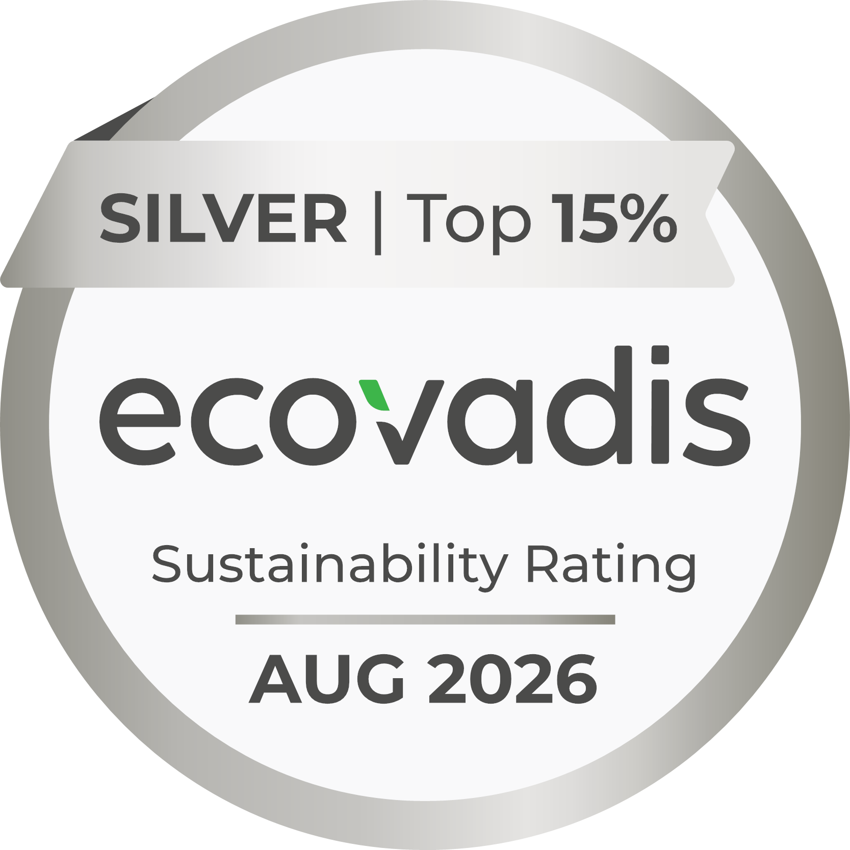 Unigloves holds the ecovardis Silver (Top 15%) Sustainability Rating, awarded August 2026